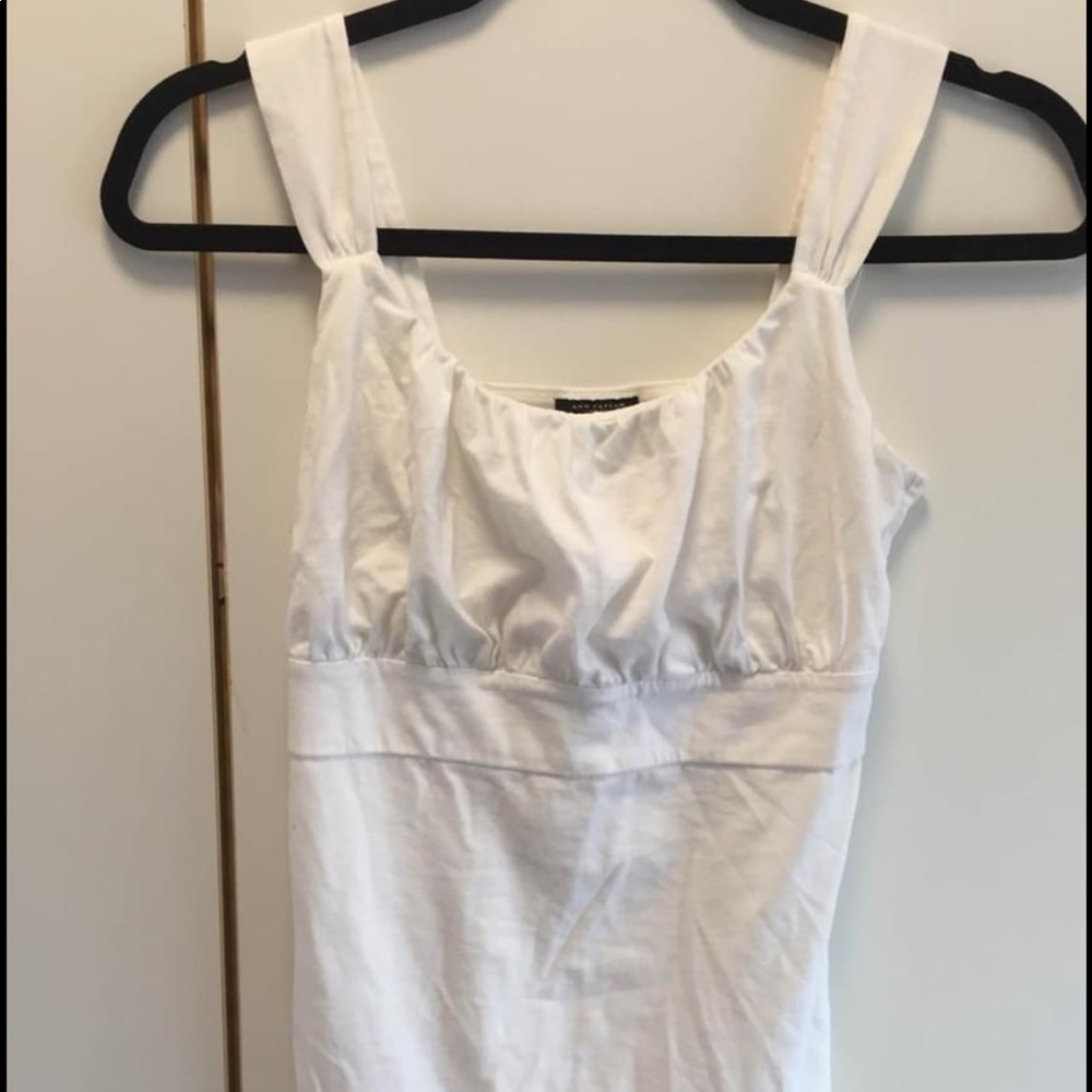Ruched White Tank Top